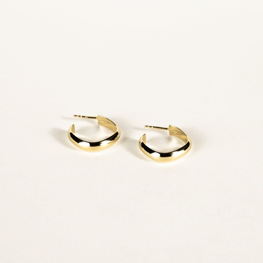 Jewelry SarahBijoux | Small Square Half Round Gold Vermeil Hoops