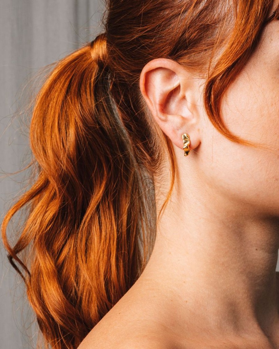 Jewelry SarahBijoux | Small Ribbon Gold Vermeil Hoops