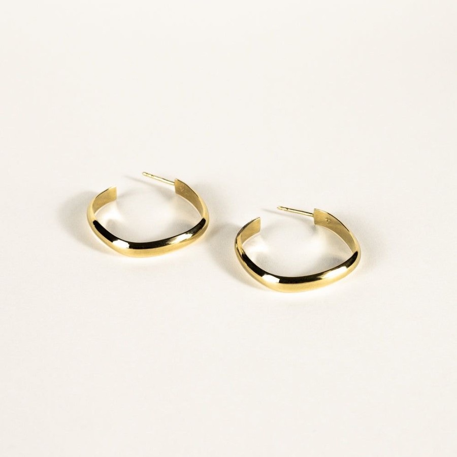 Jewelry SarahBijoux | Square Half Round Gold Vermeil Hoops