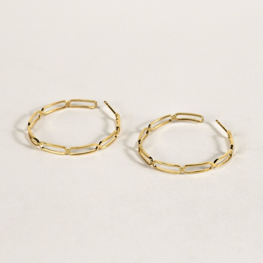 Jewelry SarahBijoux | Large Paper Clip Gold Vermeil Hoops