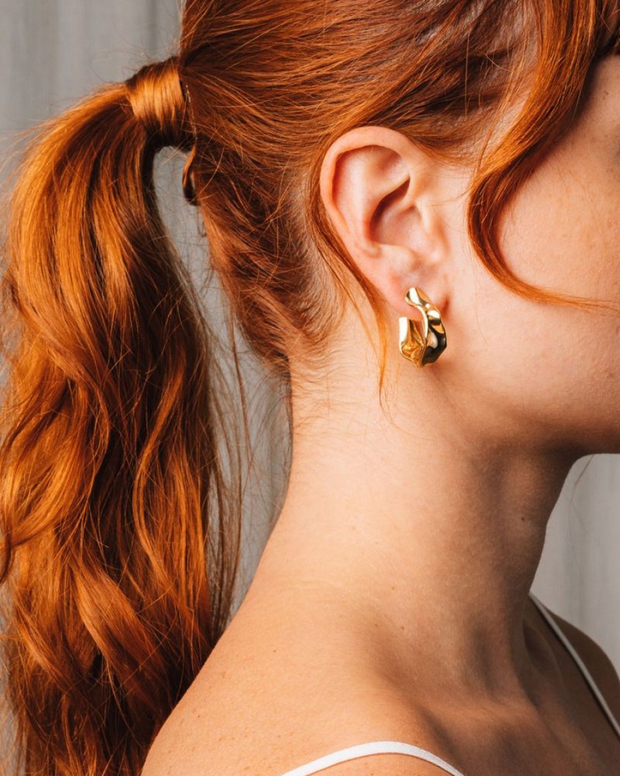 Jewelry SarahBijoux | Medium Crisp Gold Vermeil Hoops