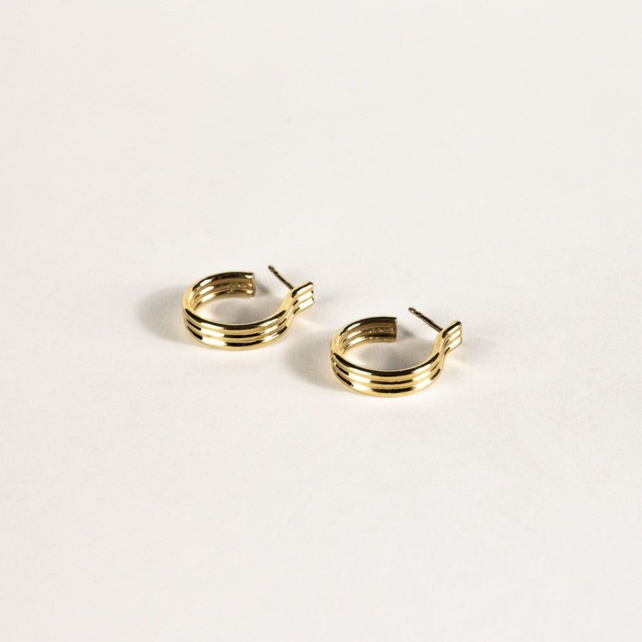 Jewelry SarahBijoux | Small Triplet Gold Vermeil Hoops