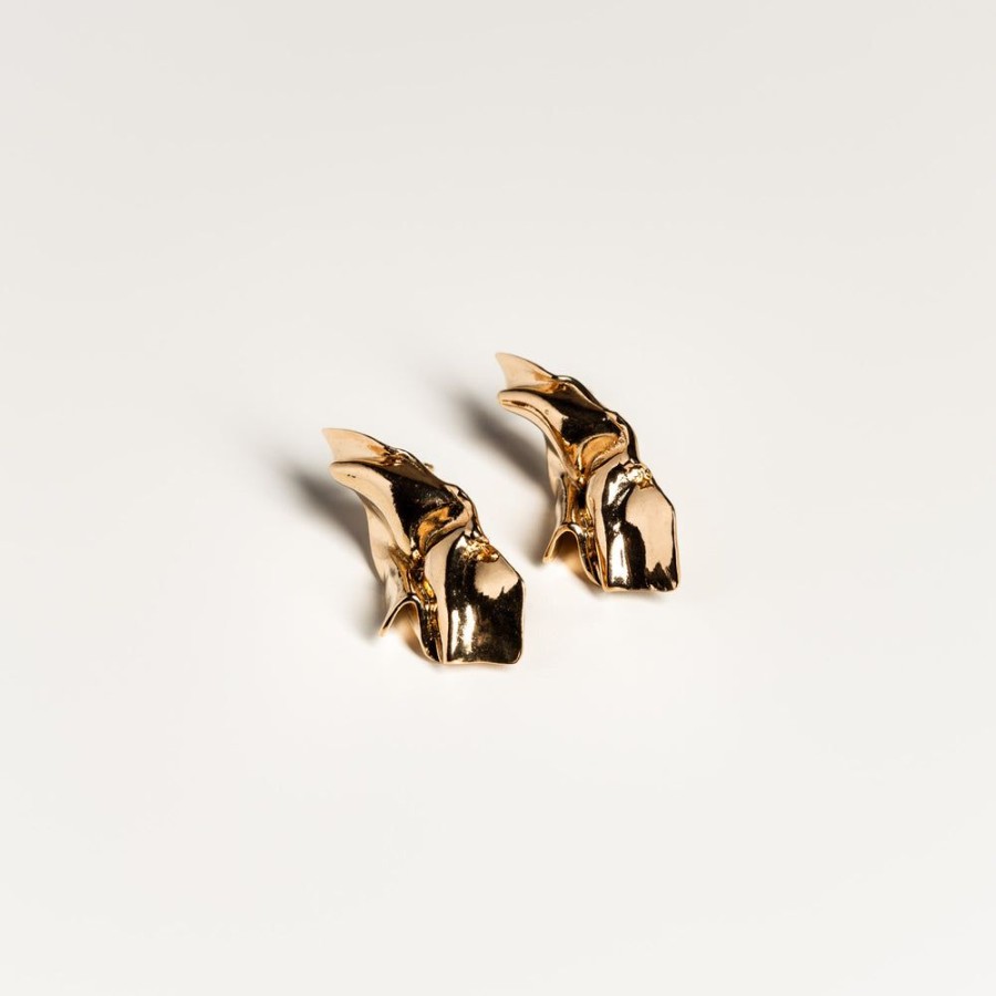 Jewelry SarahBijoux | Small Draped Gold Vermeil Earrings