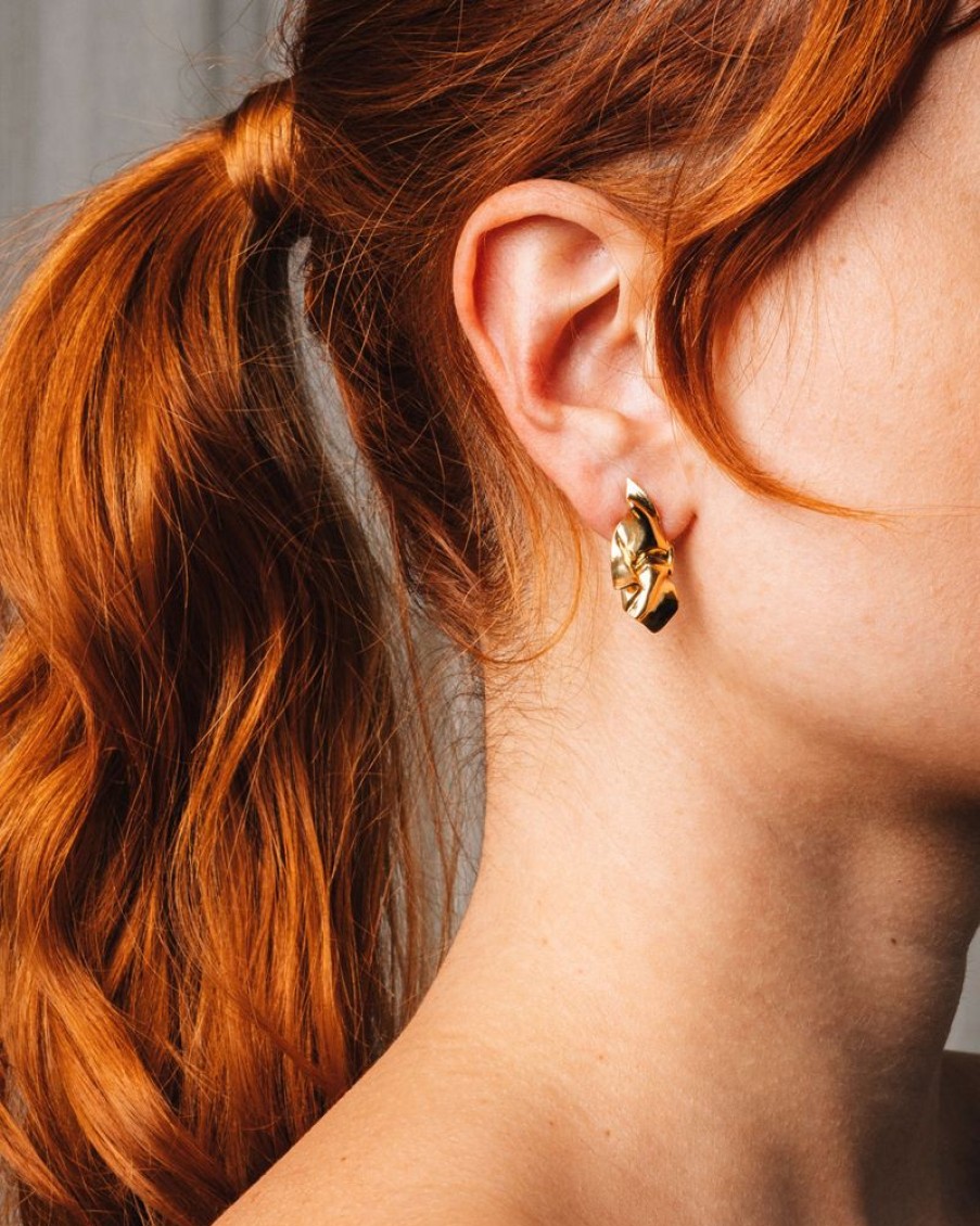 Jewelry SarahBijoux | Small Draped Gold Vermeil Earrings