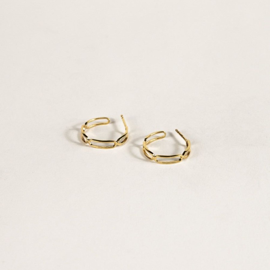 Jewelry SarahBijoux | Small Paper Clip Gold Vermeil Hoops