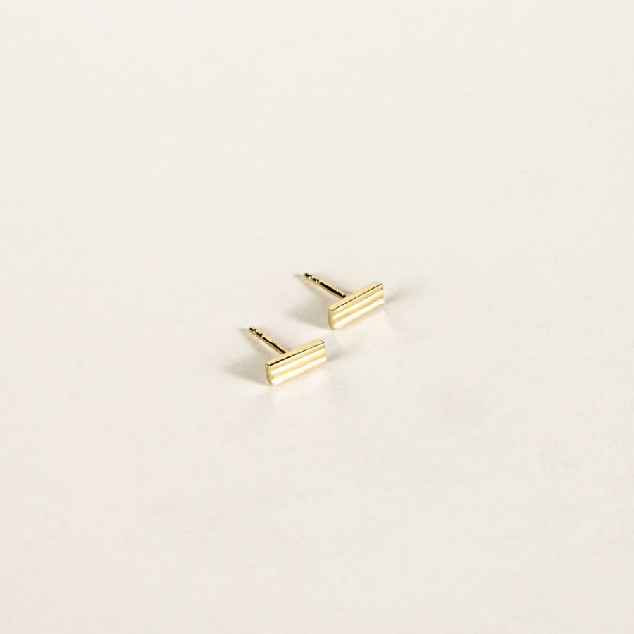 Jewelry SarahBijoux | Stripe Gold Vermeil Studs