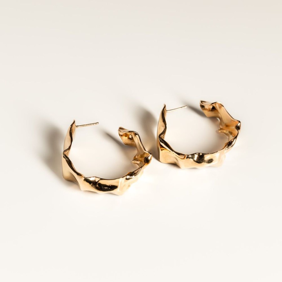 Jewelry SarahBijoux | Large Crisp Gold Vermeil Hoops