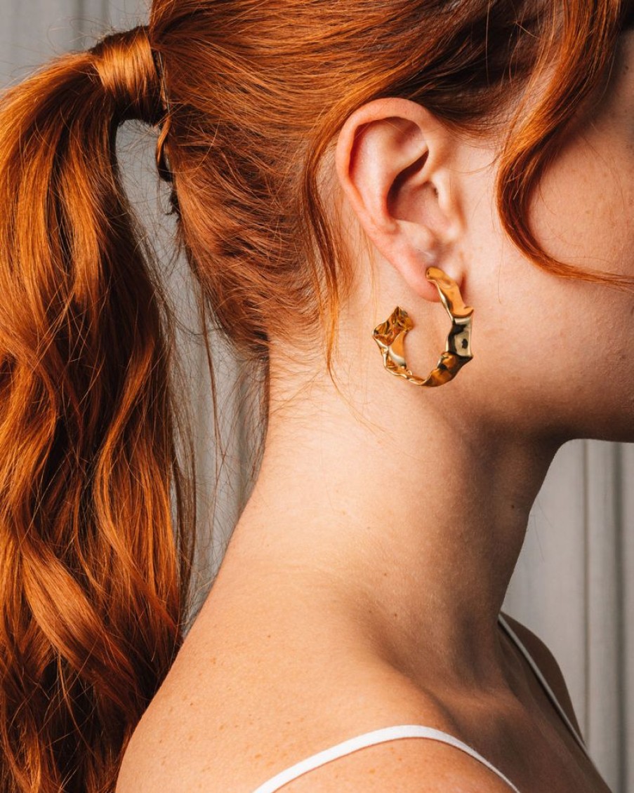 Jewelry SarahBijoux | Large Crisp Gold Vermeil Hoops