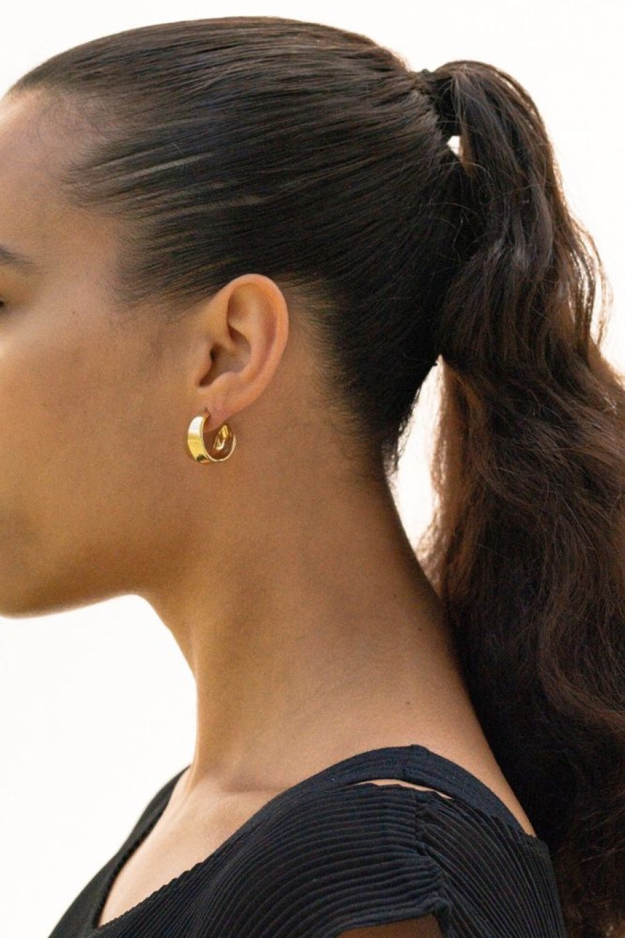 Jewelry SarahBijoux | Medium Dune Gold Vermeil Hoops