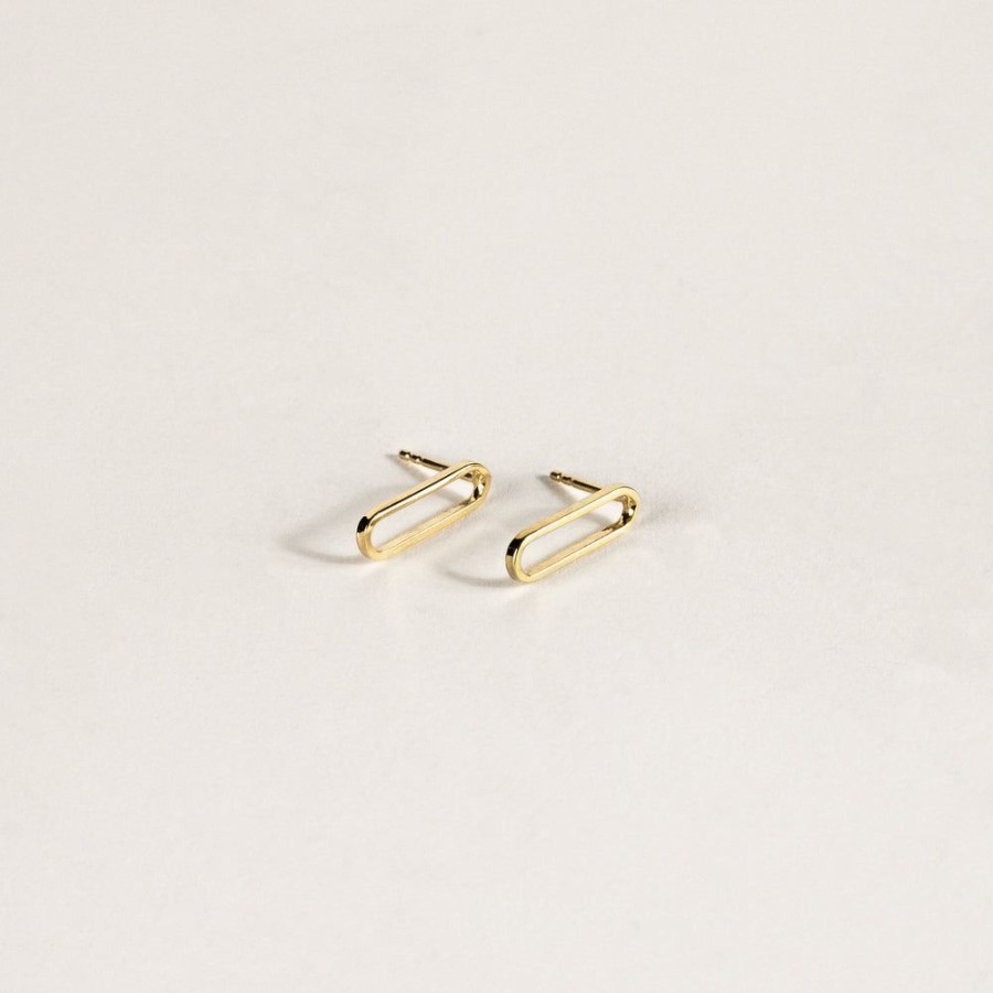 Jewelry SarahBijoux | Paper Clip Gold Vermeil Studs